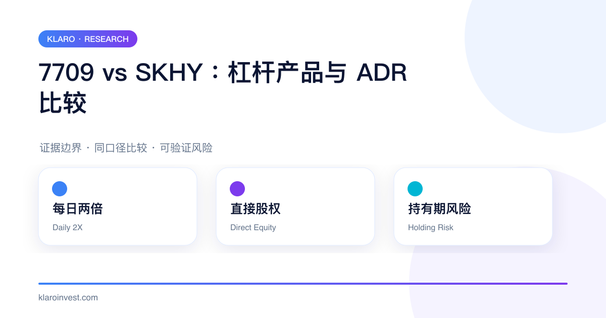 7709 每日两倍杠杆产品与 SKHY ADR 在股权、每日重设和持有风险上的比较