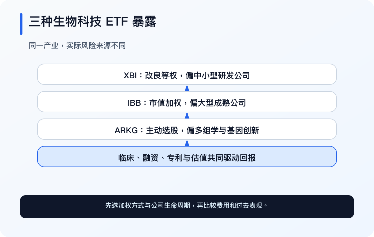 生物科技 ETF 由临床成功、审批、商业化、融资、持仓权重与估值形成回报（简体中文）