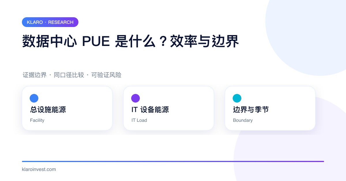 数据中心总设施能源、IT 设备能源与 PUE 边界的比较