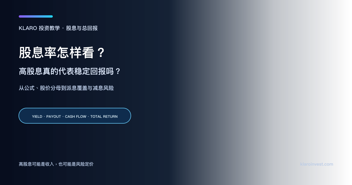 股息率研究桌面，展示股息柱状图、派息覆盖、现金流和总回报曲线