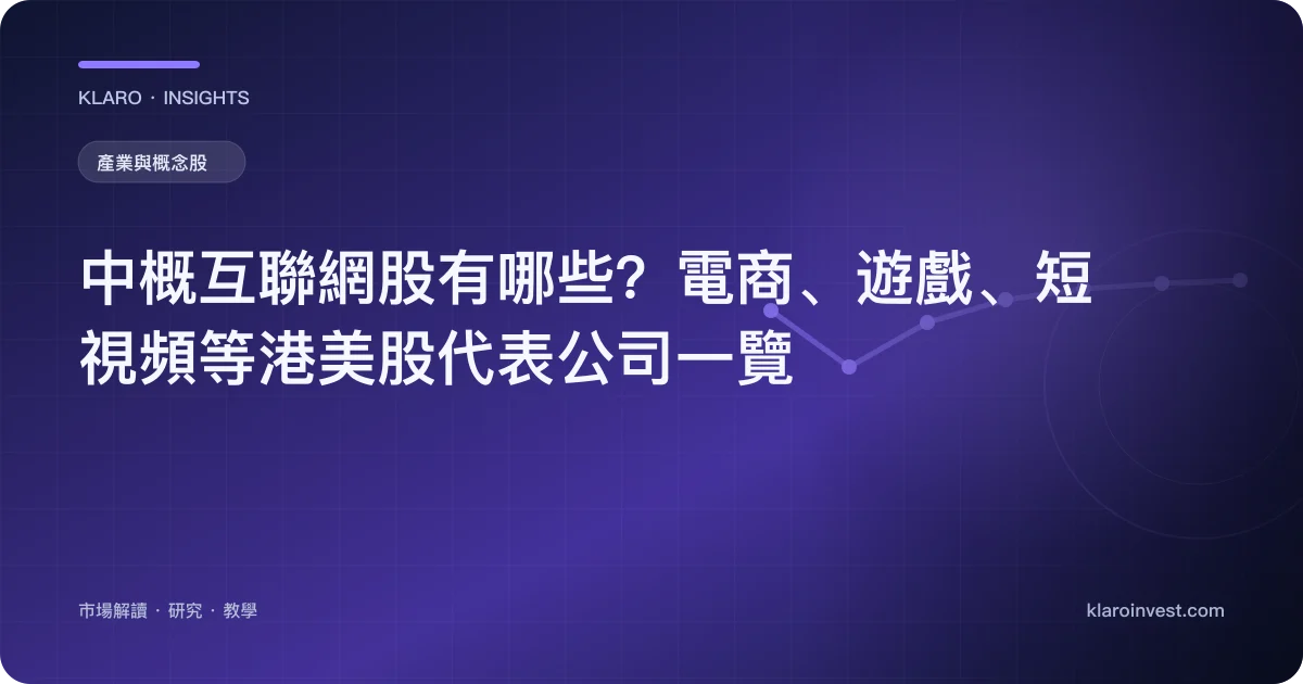 中概互聯網股有哪些？電商、遊戲、短視頻等港美股代表公司一覽 — 文章封面