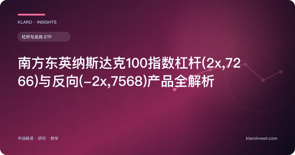 南方东英纳斯达克100指数杠杆(2x,7266)与反向(-2x,7568)产品全解析 — 文章封面