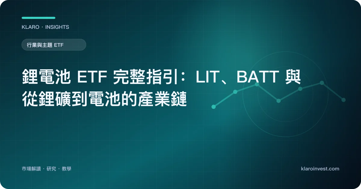 鋰電池 ETF 完整指引：LIT、BATT 與從鋰礦到電池的產業鏈 — 文章封面