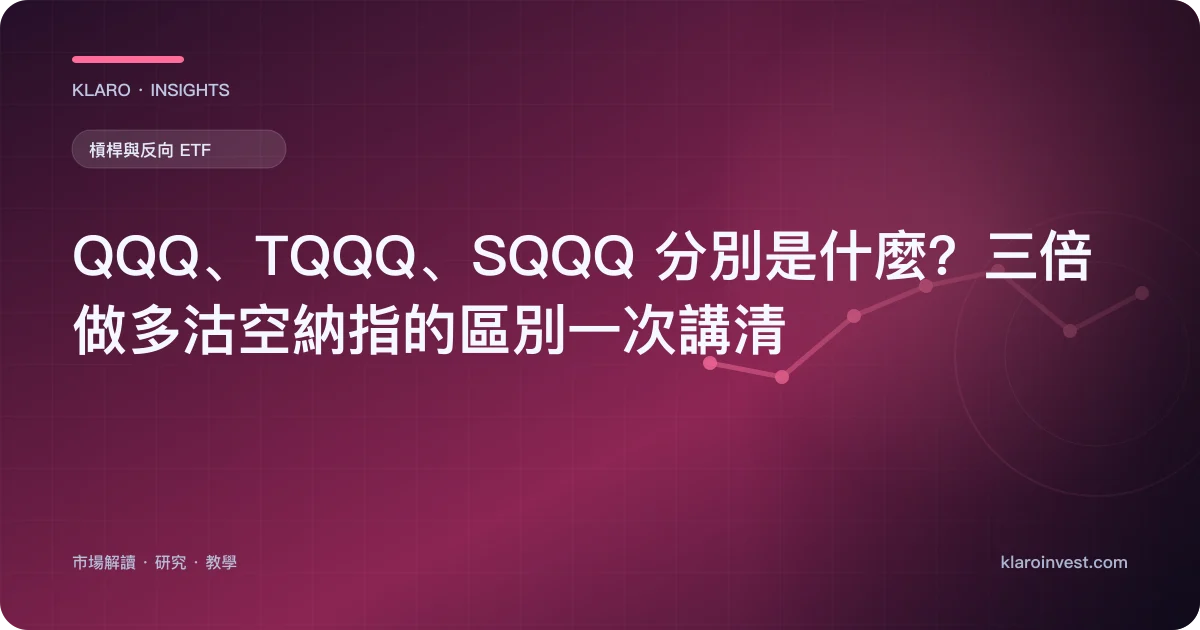 QQQ、TQQQ、SQQQ 分別是什麼？三倍做多沽空納指的區別一次講清 — 文章封面