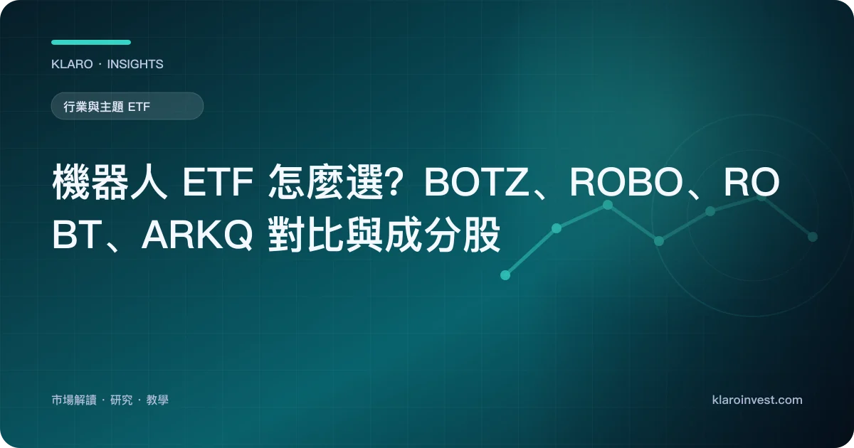 機器人 ETF 怎麼選？BOTZ、ROBO、ROBT、ARKQ 對比與成分股 — 文章封面