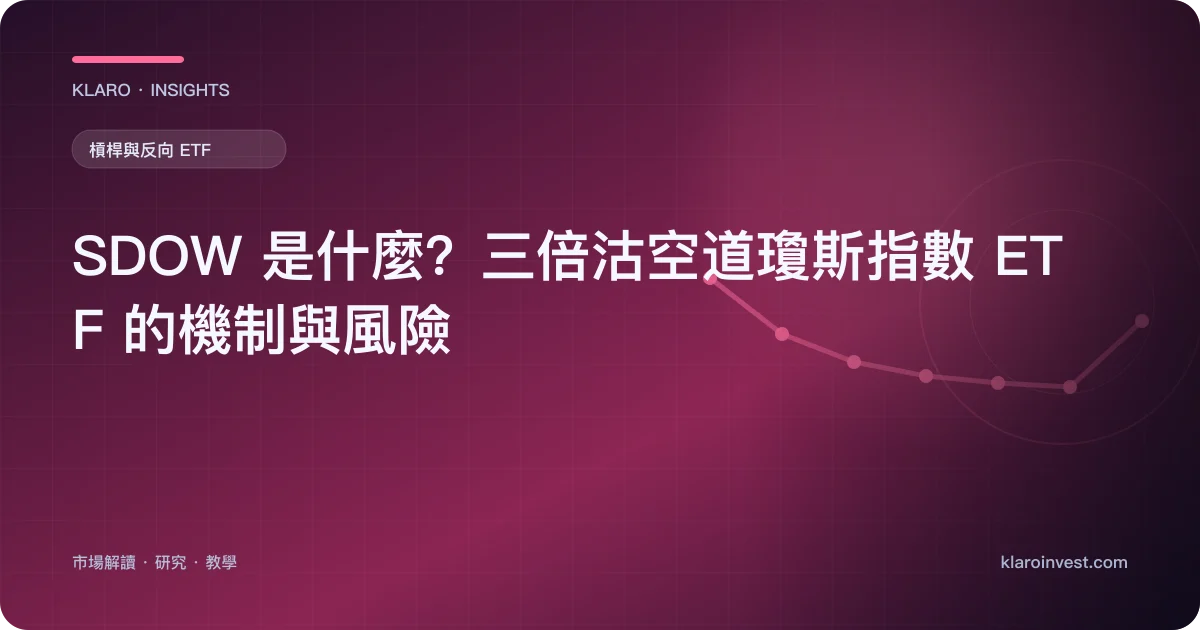SDOW 是什麼？三倍沽空道瓊斯指數 ETF 的機制與風險 — 文章封面