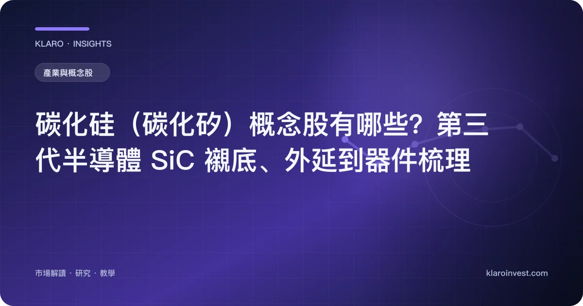 碳化硅（碳化矽）概念股有哪些？第三代半導體 SiC 襯底、外延到器件梳理 — 文章封面