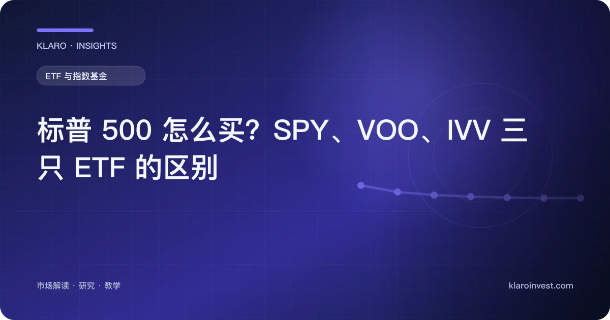 标普 500 怎么买？SPY、VOO、IVV 三只 ETF 的区别 — 文章封面