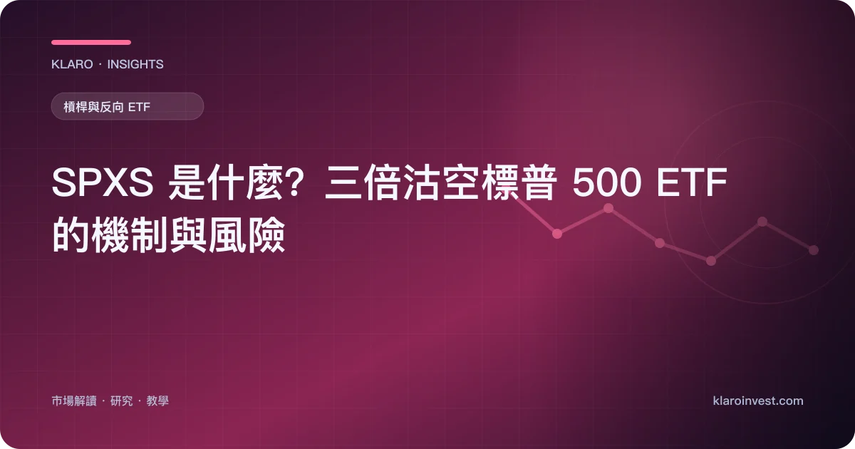 SPXS 是什麼？三倍沽空標普 500 ETF 的機制與風險 — 文章封面