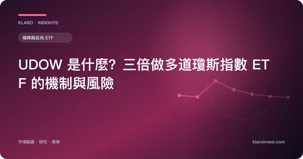 UDOW 是什麼？三倍做多道瓊斯指數 ETF 的機制與風險 — 文章封面