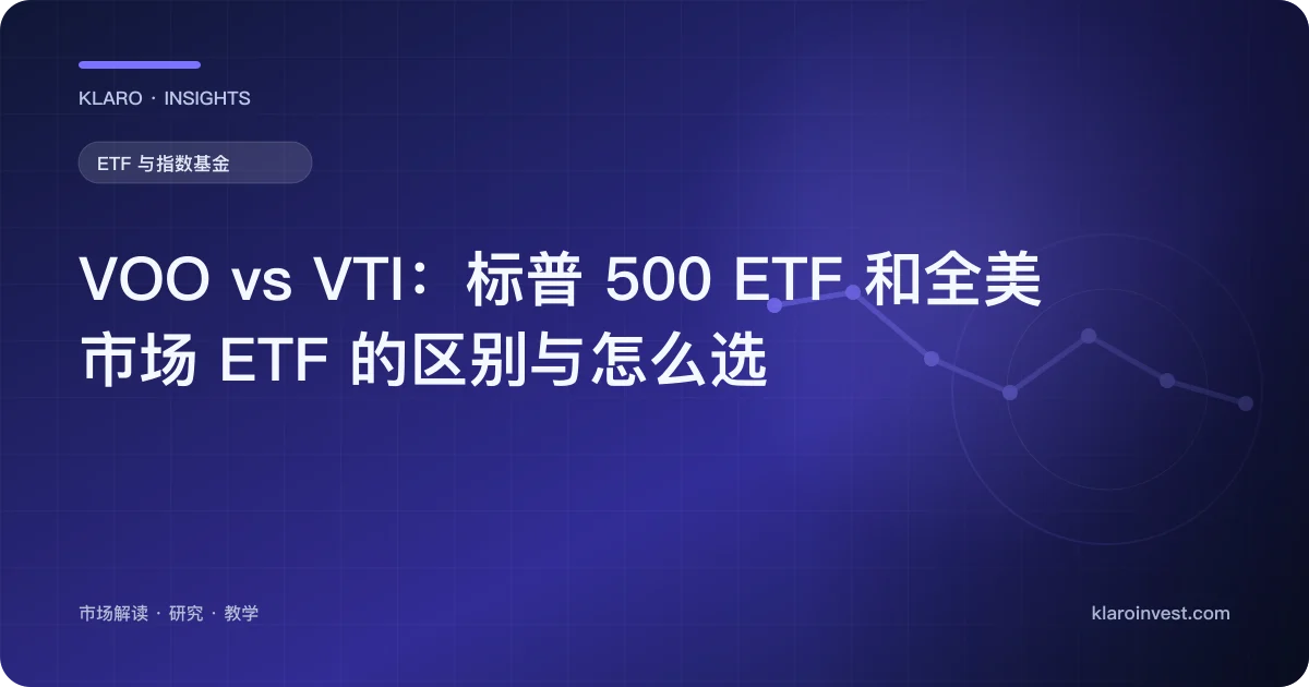 VOO vs VTI：标普 500 ETF 和全美市场 ETF 的区别与怎么选 — 文章封面