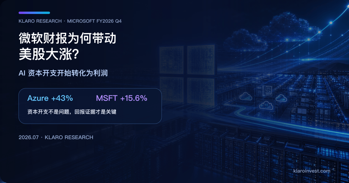 微软 FY2026 Q4 财报、Azure 增长与 AI 资本开支回报研究封面