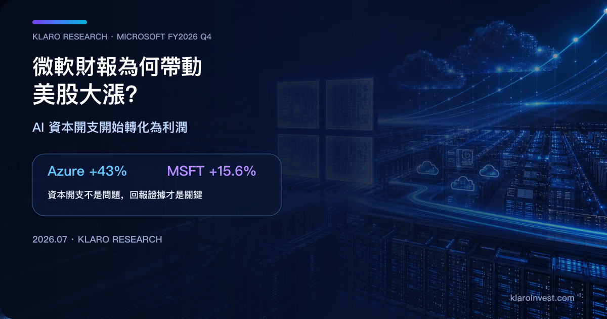微軟 FY2026 Q4 財報、Azure 增長與 AI 資本開支回報研究封面