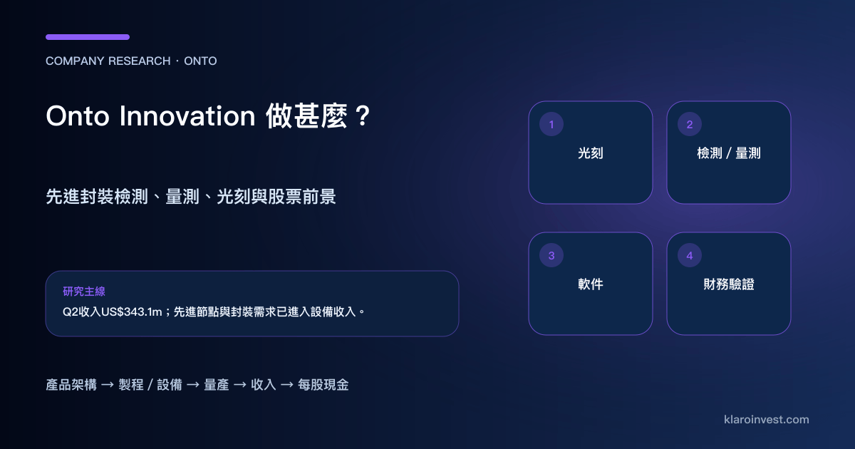 Onto Innovation 由封裝光刻、檢測量測與軟件走到設備收入和現金