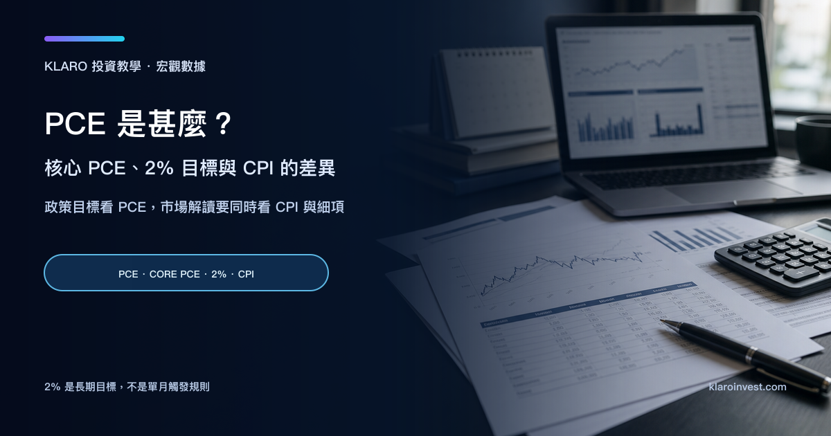 寫實 PCE 與 CPI 宏觀數據研究桌面，包含消費支出表、通脹圖表、月曆和計算器