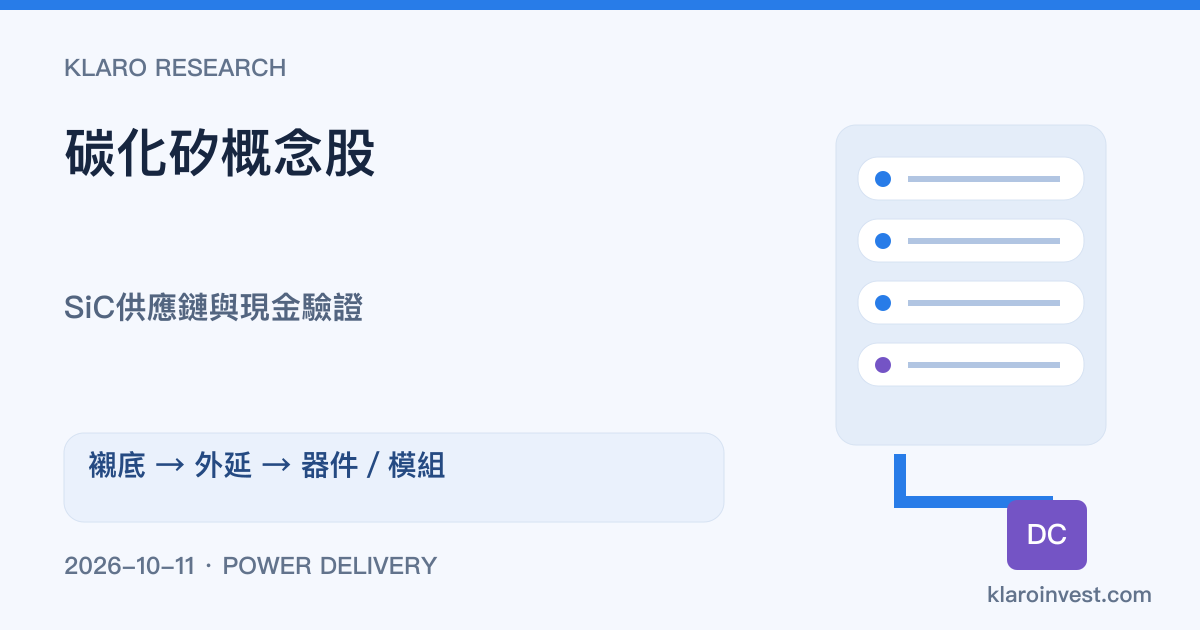 碳化矽概念股有哪些？SiC產業鏈、AI供電與投資風險