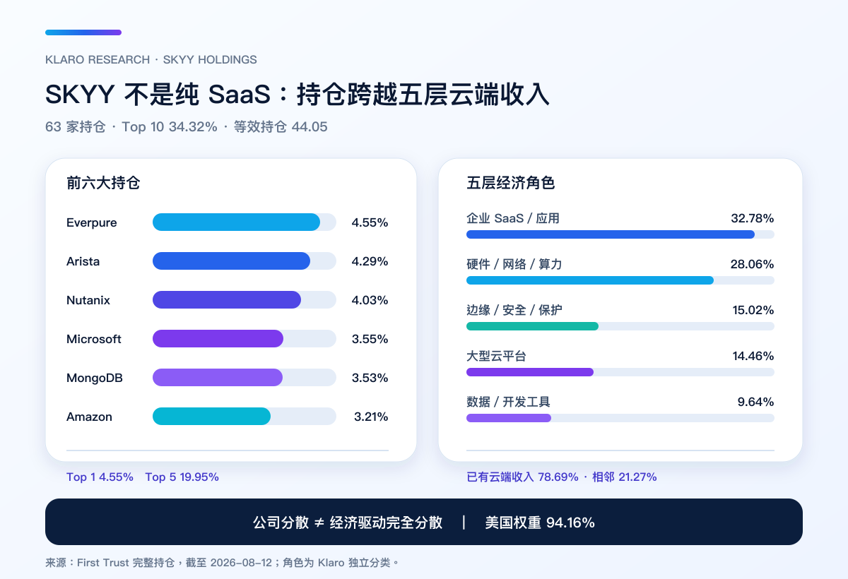 SKYY 前十大持仓、五层云端角色与集中度