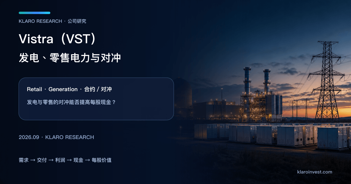 Vistra VST 公司研究封面，展示核电、燃气发电、储能与输电资产