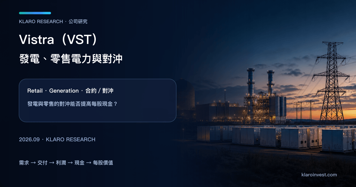 Vistra VST 公司研究封面，展示核電、燃氣發電、儲能與輸電資產