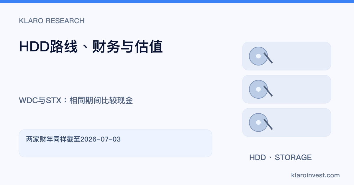 WDC vs STX：西部数据与希捷的HDD、财报及估值比较